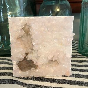 Healing stone crystal art- rose quartz & mica
